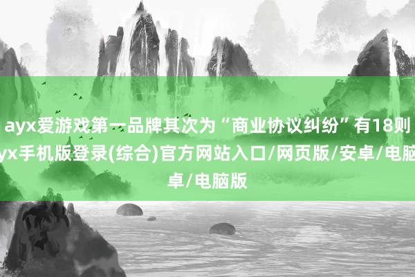 ayx爱游戏第一品牌其次为“商业协议纠纷”有18则-ayx手机版登录(综合)官方网站入口/网页版/安卓/电脑版