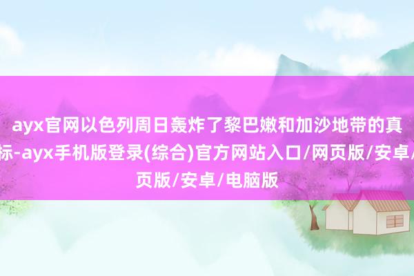 ayx官网　　以色列周日轰炸了黎巴嫩和加沙地带的真主党目标-ayx手机版登录(综合)官方网站入口/网页版/安卓/电脑版