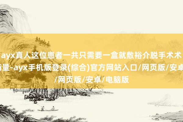 ayx真人这位患者一共只需要一盒就敷裕介脱手术术前所需药量-ayx手机版登录(综合)官方网站入口/网页版/安卓/电脑版