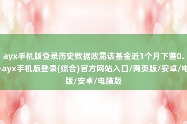 ayx手机版登录历史数据败露该基金近1个月下落0.05%-ayx手机版登录(综合)官方网站入口/网页版/安卓/电脑版