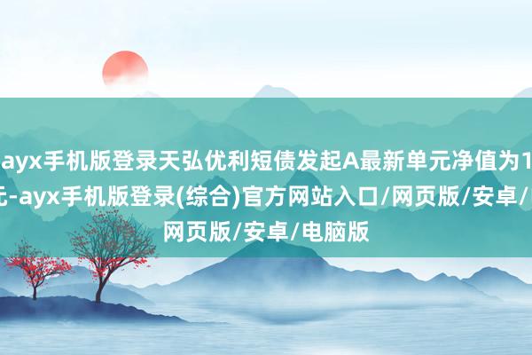 ayx手机版登录天弘优利短债发起A最新单元净值为1.079元-ayx手机版登录(综合)官方网站入口/网页版/安卓/电脑版