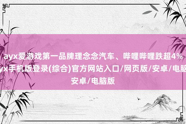 ayx爱游戏第一品牌理念念汽车、哔哩哔哩跌超4%-ayx手机版登录(综合)官方网站入口/网页版/安卓/电脑版