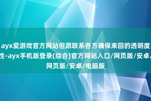 ayx爱游戏官方网站但愿联系各方确保来回的透明度和安全性-ayx手机版登录(综合)官方网站入口/网页版/安卓/电脑版