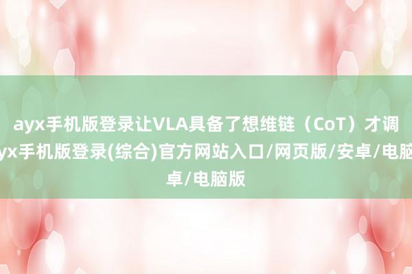 ayx手机版登录让VLA具备了想维链(CoT)才调-ayx手机版登录(综合)官方网站入口/网页版/安卓/电脑版