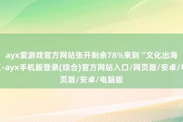 ayx爱游戏官方网站张开剩余78%来到“文化出海”展区-ayx手机版登录(综合)官方网站入口/网页版/安卓/电脑版