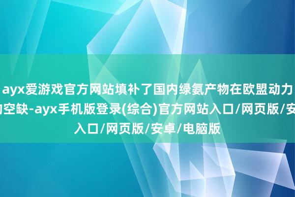 ayx爱游戏官方网站填补了国内绿氨产物在欧盟动力市集准入的空缺-ayx手机版登录(综合)官方网站入口/网页版/安卓/电脑版