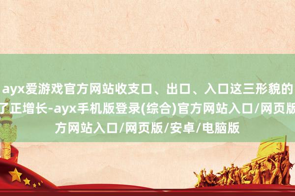 ayx爱游戏官方网站收支口、出口、入口这三形貌的同比悉数收场了正增长-ayx手机版登录(综合)官方网站入口/网页版/安卓/电脑版