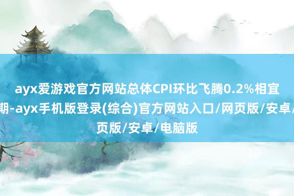 ayx爱游戏官方网站总体CPI环比飞腾0.2%相宜阛阓预期-ayx手机版登录(综合)官方网站入口/网页版/安卓/电脑版