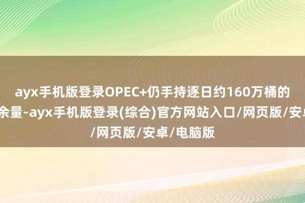 ayx手机版登录OPEC+仍手持逐日约160万桶的稀疏增产余量-ayx手机版登录(综合)官方网站入口/网页版/安卓/电脑版
